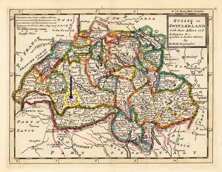 An early map of Switzerland