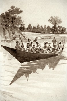 Rowing ashore, in a dory, from a different time.
